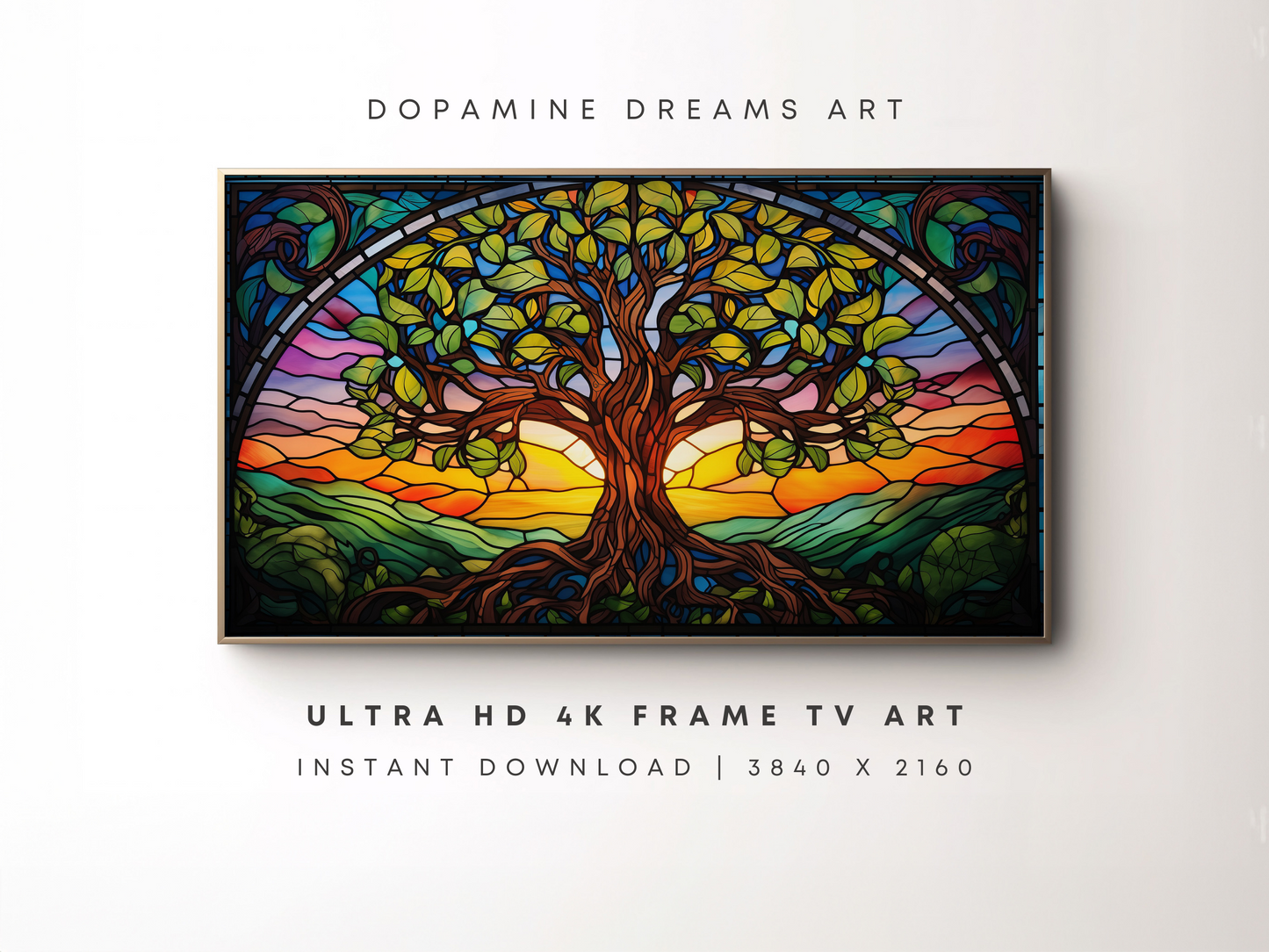 St. Patrick's Day Stained Glass Frame TV Art
