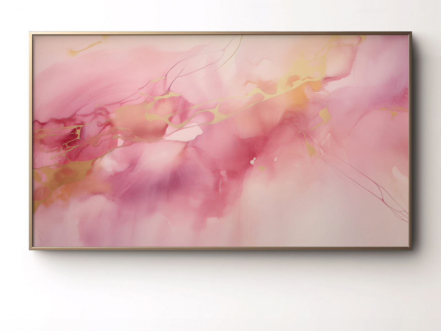 Abstract Pink Watercolor Frame TV Art