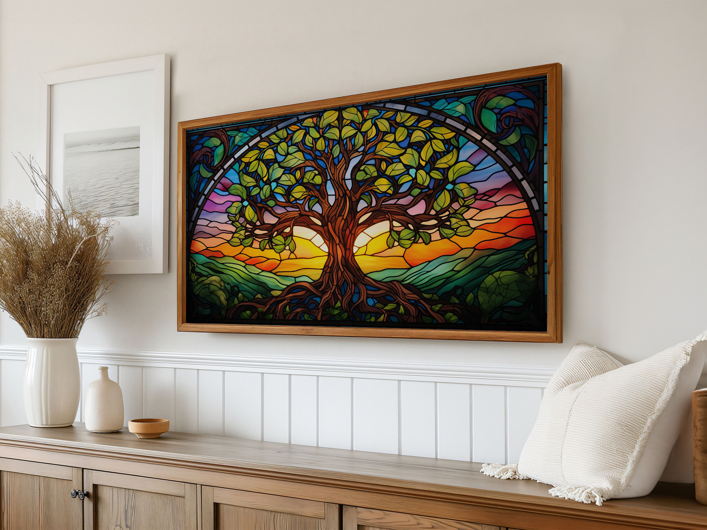 St. Patrick's Day Stained Glass Frame TV Art