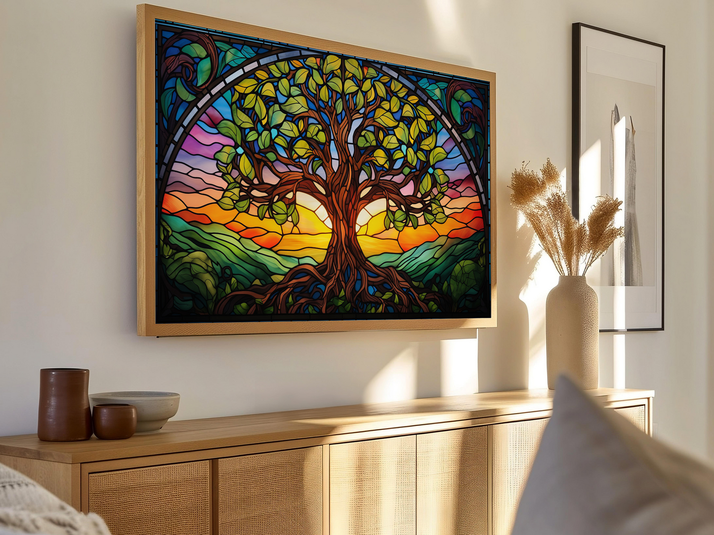 St. Patrick's Day Stained Glass Frame TV Art