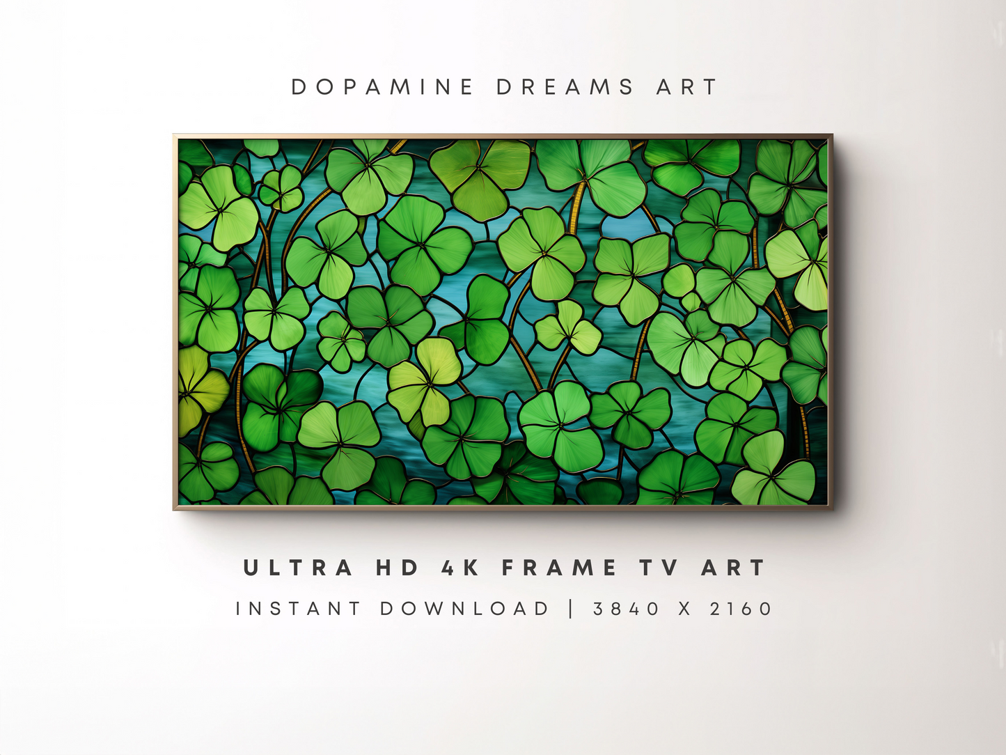 St. Patrick's Day Stained Glass Frame TV Art