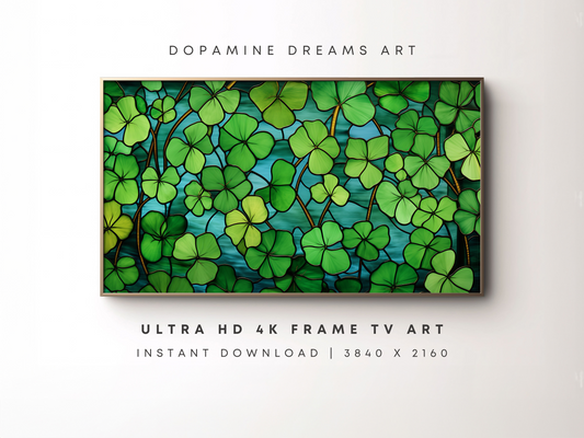 St. Patrick's Day Stained Glass Frame TV Art