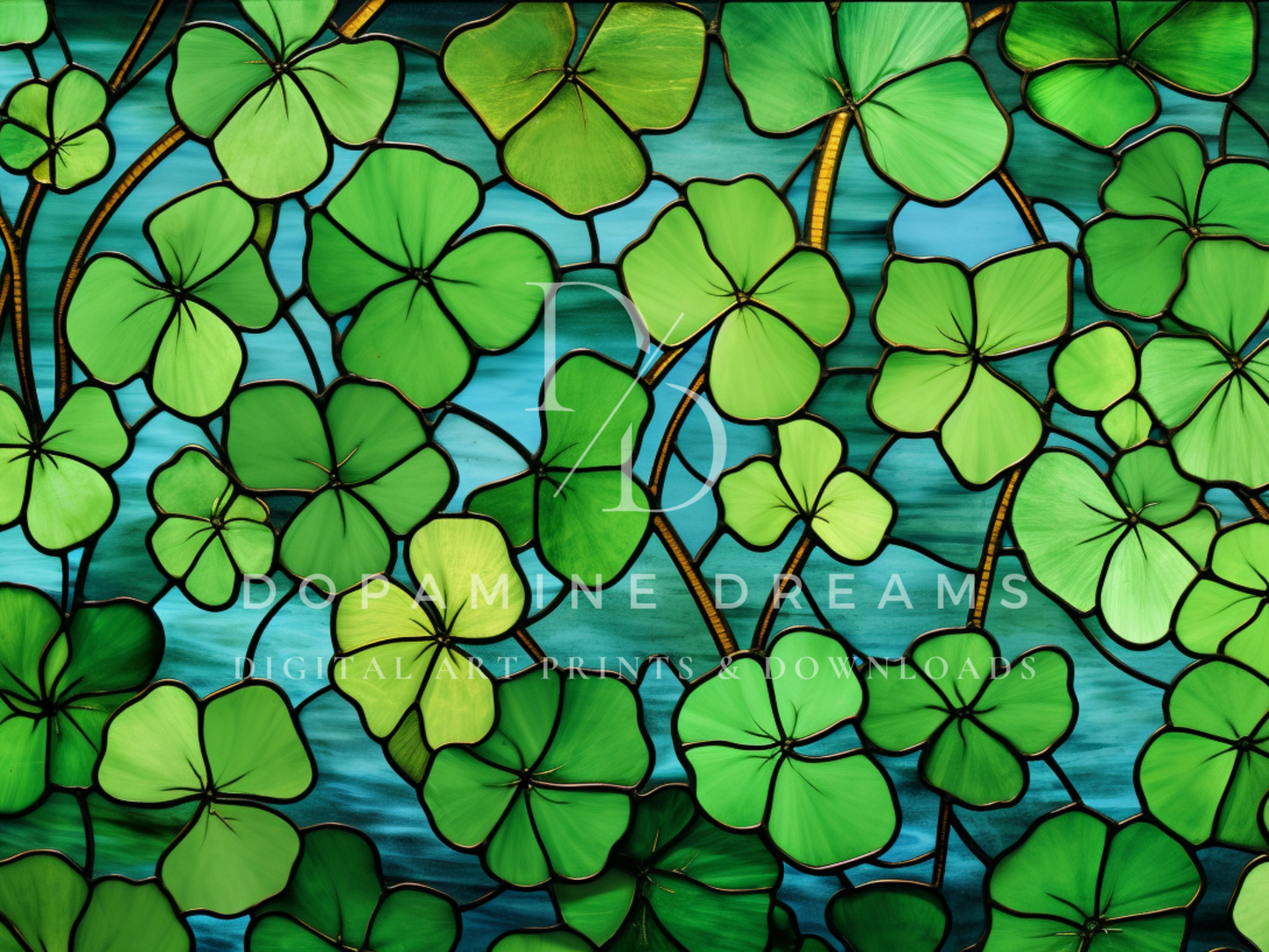 St. Patrick's Day Stained Glass Frame TV Art