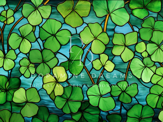 St. Patrick's Day Stained Glass Frame TV Art