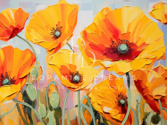 Vibrant Poppies Frame TV Art Bundle