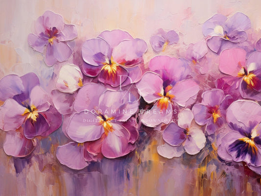 Essence of Spring Pansies Frame TV Art