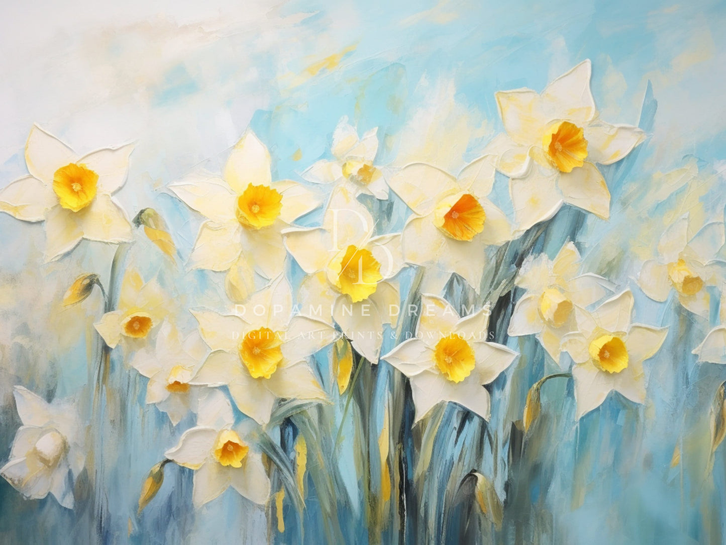 Essence of Spring Daffodil Flowers Frame TV Art