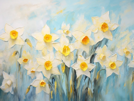 Essence of Spring Daffodil Flowers Frame TV Art