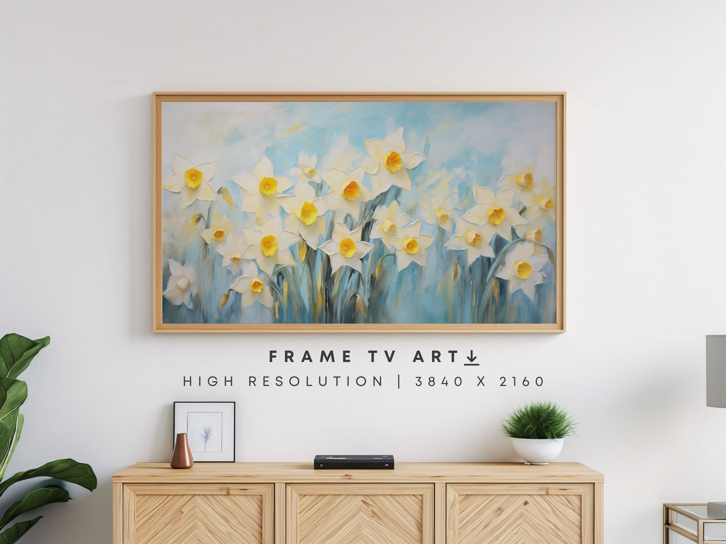Essence of Spring Daffodil Flowers Frame TV Art