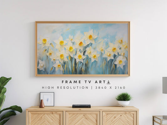 Essence of Spring Daffodil Flowers Frame TV Art