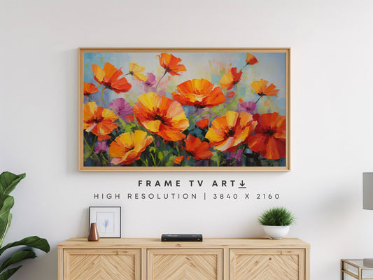 Vibrant Poppies Frame TV Art 4