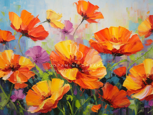 Vibrant Poppies Frame TV Art 4