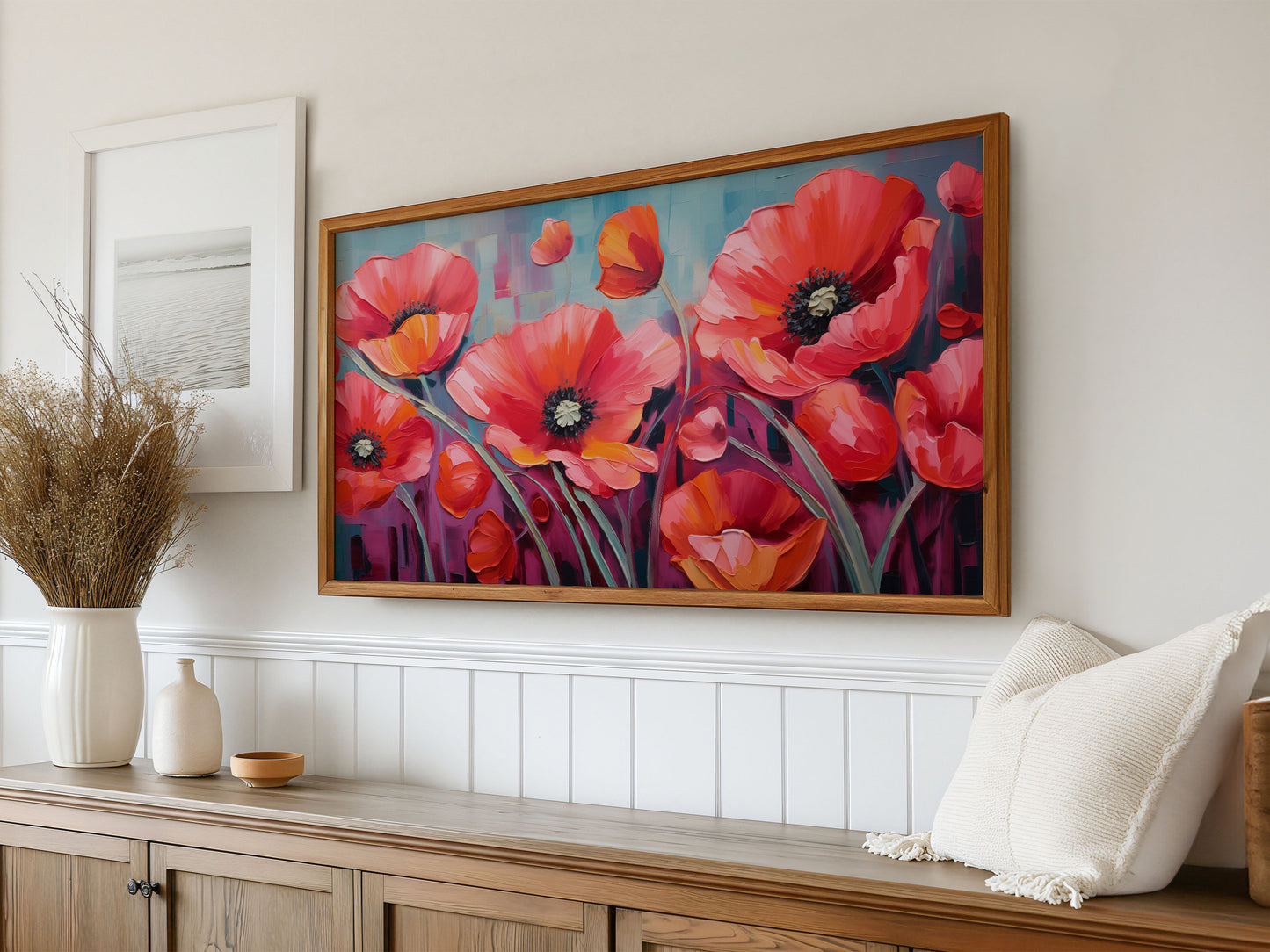 Vibrant Poppies Flowers Frame TV Art