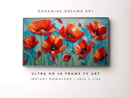 Vibrant Poppies Frame TV Art