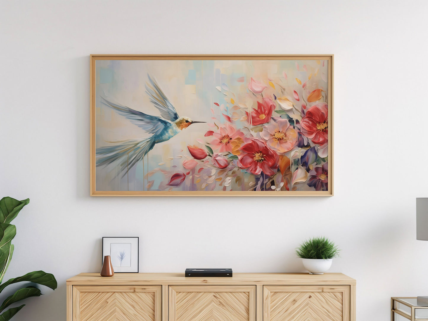 Hummingbird Spring Frame TV Art