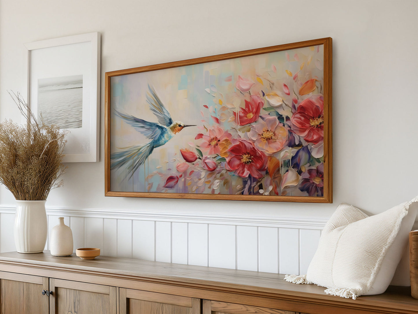 Hummingbird Spring Frame TV Art