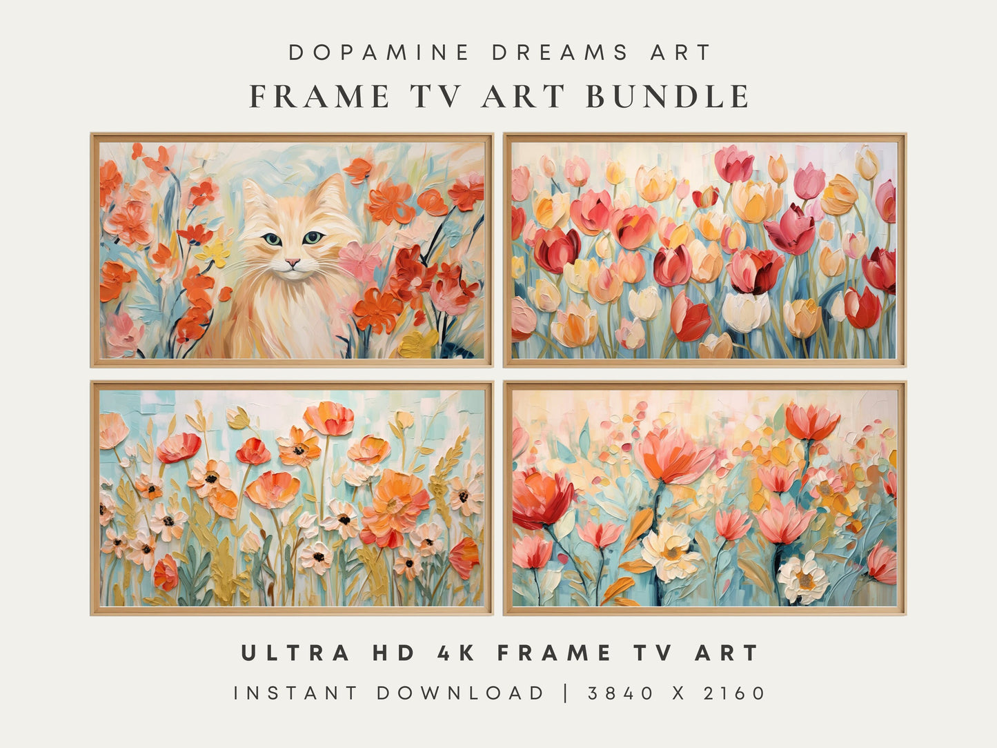 Boho Floral Frame TV Art Bundle