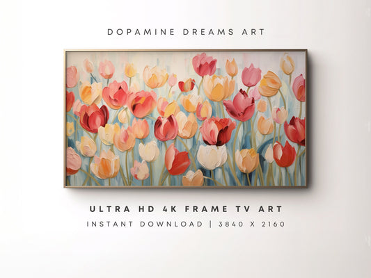 Boho Tulips Frame TV Art
