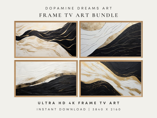 Black & White Abstract Frame TV Art Bundle
