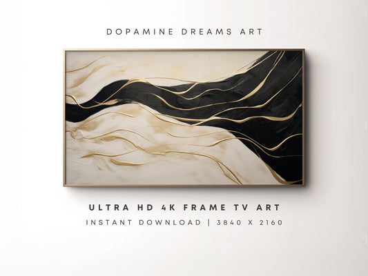 Black & White Abstract Frame TV Art