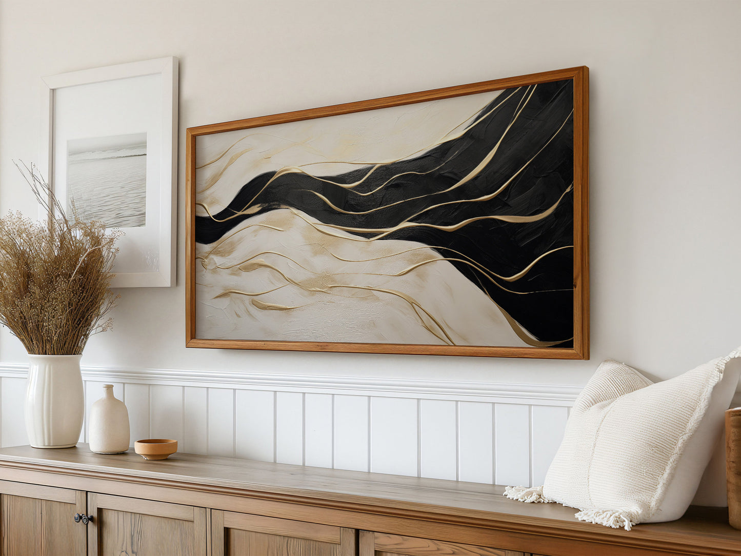 Black & White Abstract Frame TV Art