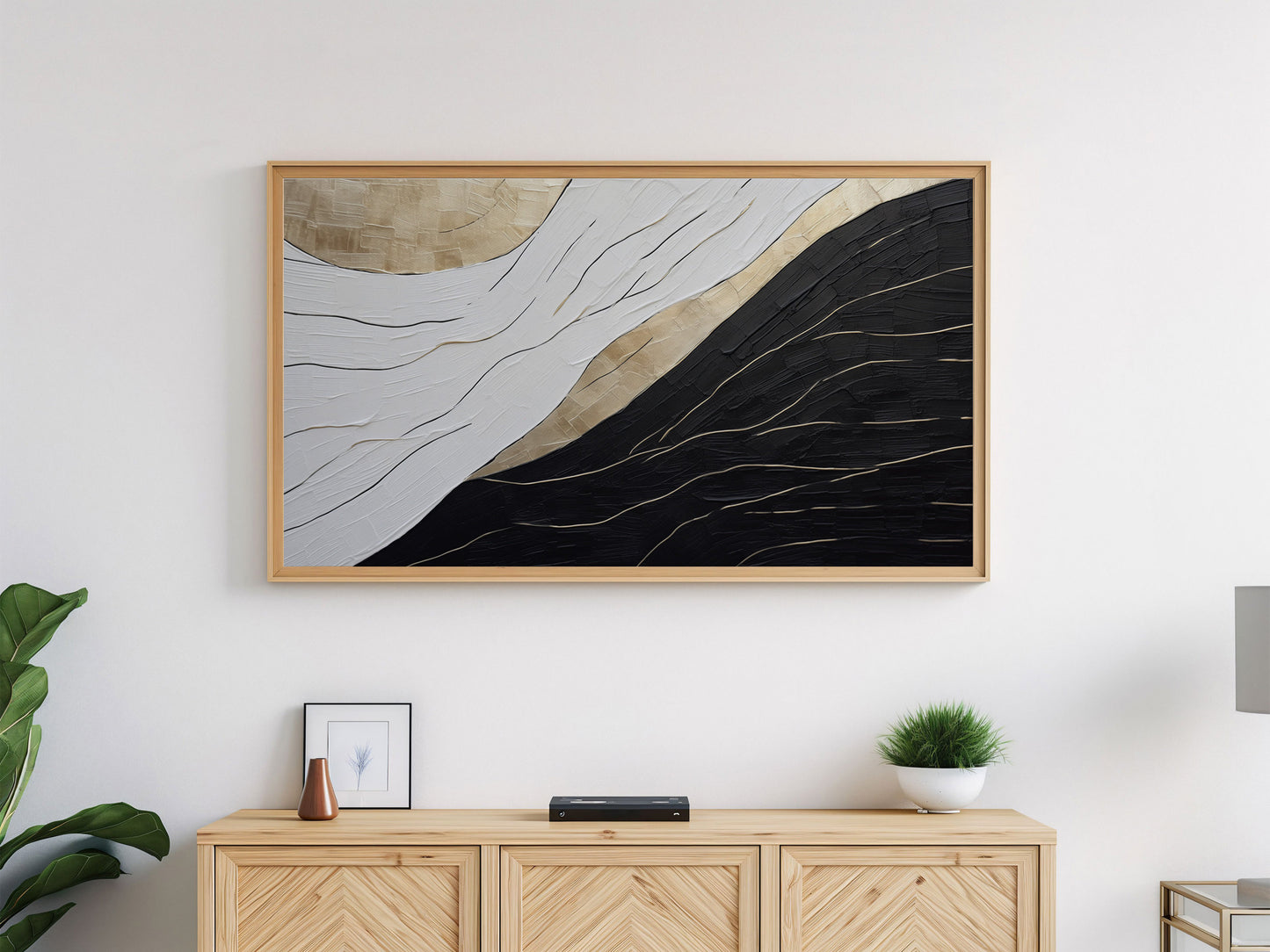 Black & White Abstract Frame TV Art