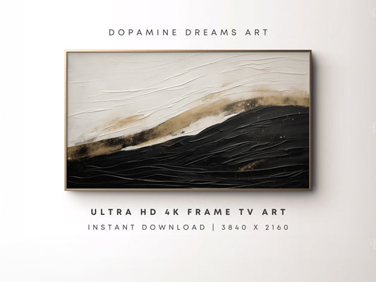 Black & White Abstract Frame TV Art