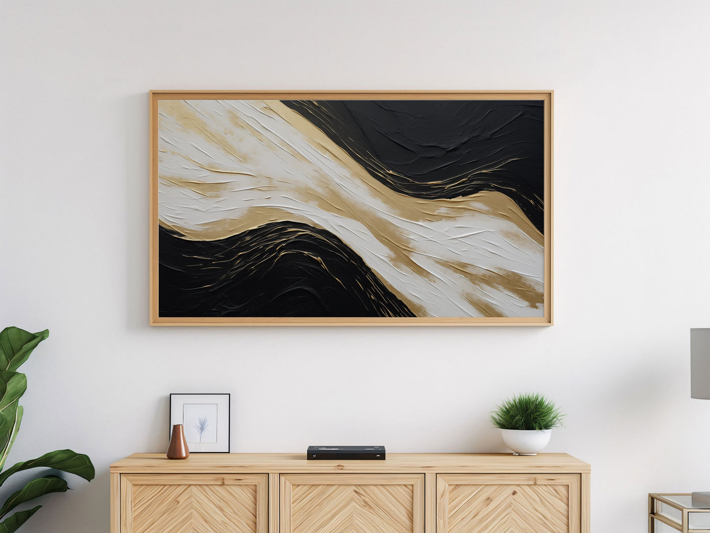 Black & White Abstract Frame TV Art