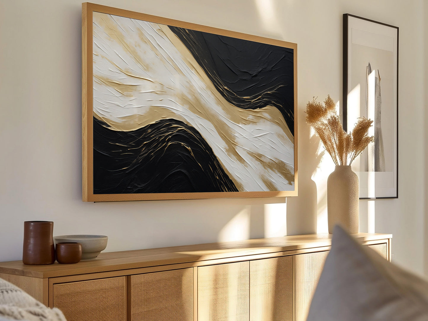 Black & White Abstract Frame TV Art