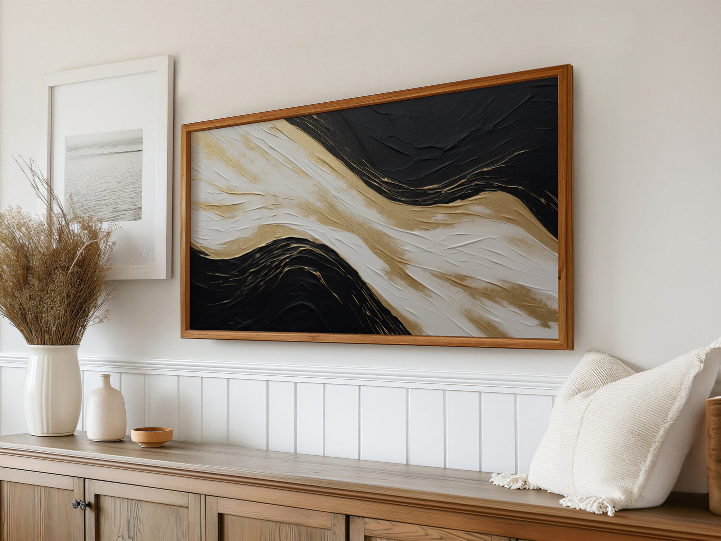 Black & White Abstract Frame TV Art