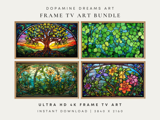 St. Patrick's Day Stained Glass Frame TV Art Bundle