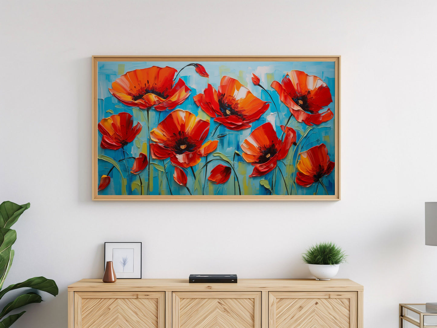 Vibrant Poppies Frame TV Art