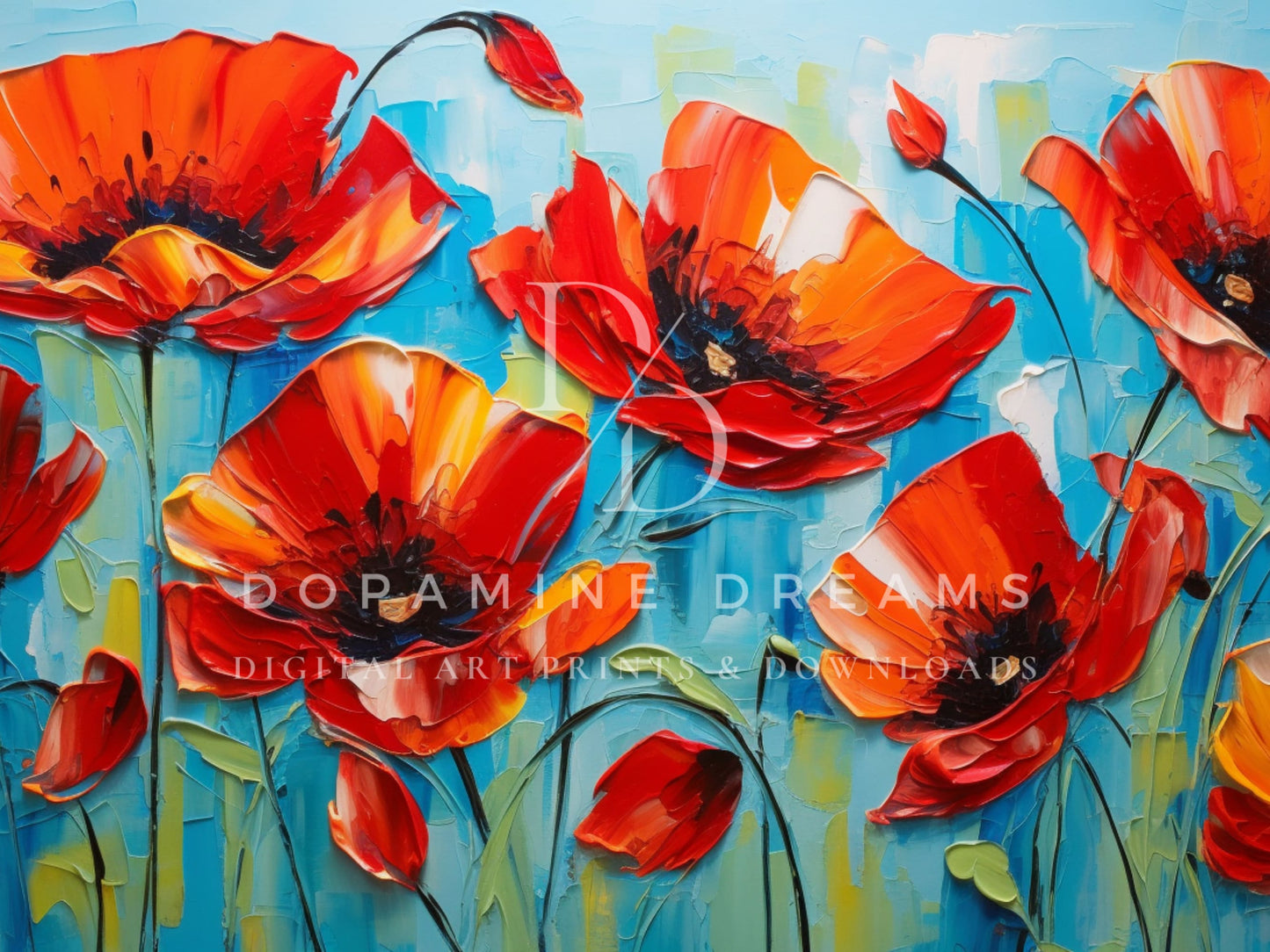 Vibrant Poppies Frame TV Art