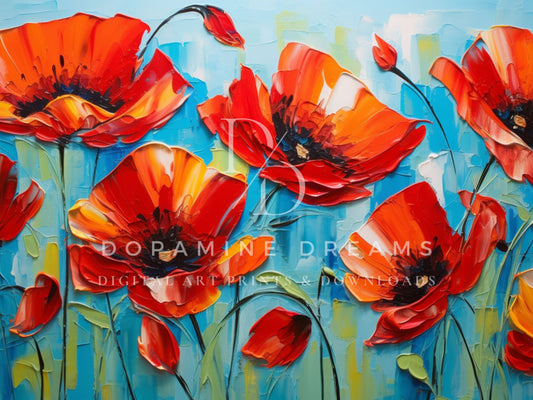 Vibrant Poppies Frame TV Art