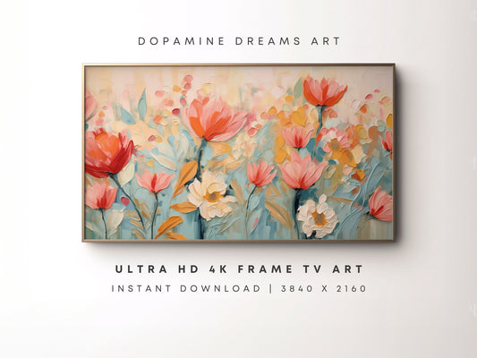 Boho Floral Frame TV Art