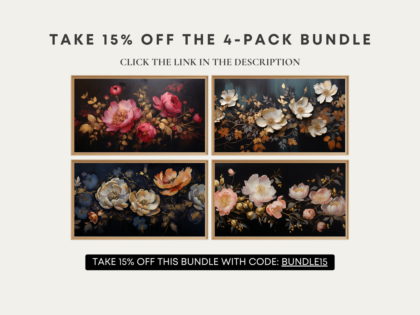 Moody Florals Frame TV Art