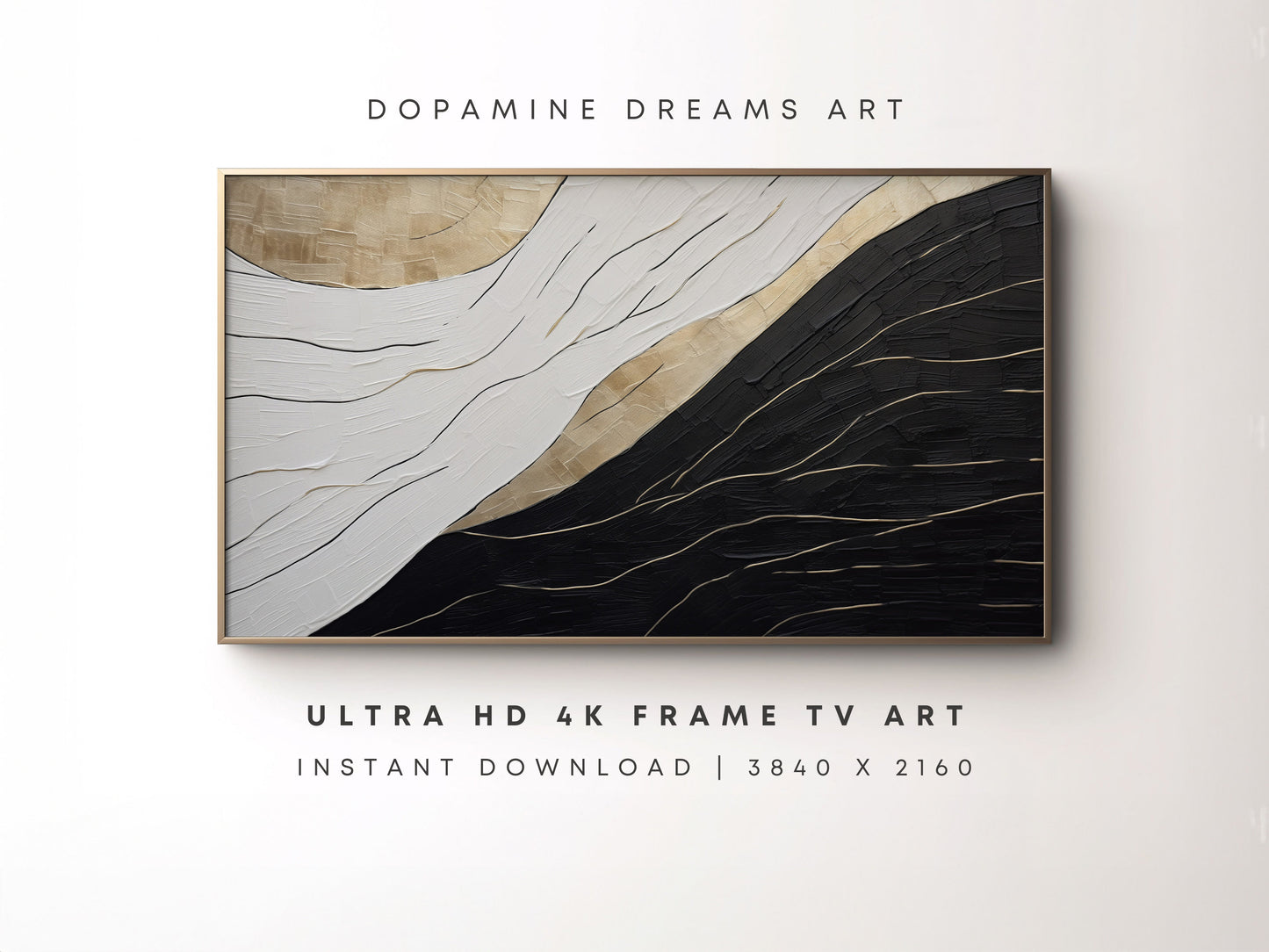 Black & White Abstract Frame TV Art