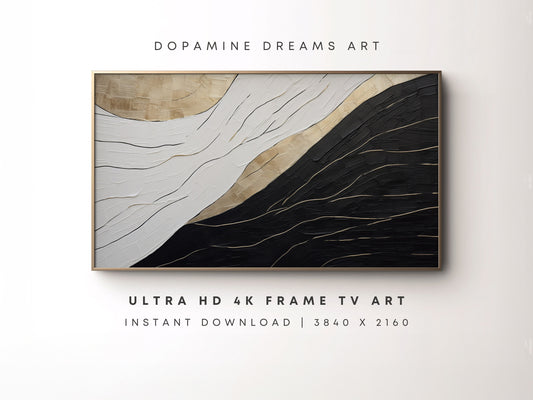 Black & White Abstract Frame TV Art