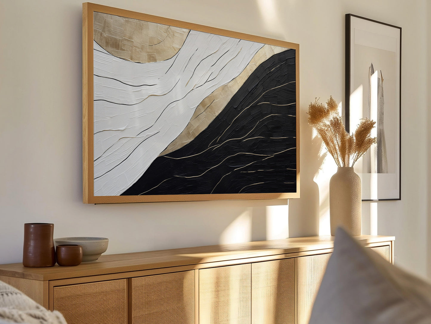 Black & White Abstract Frame TV Art