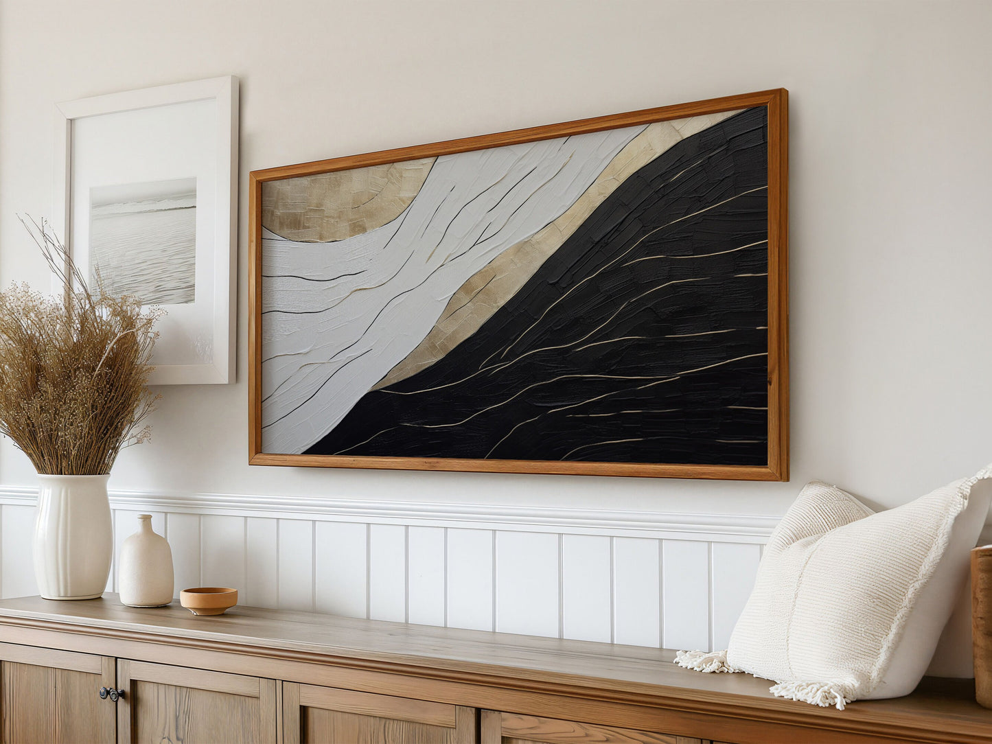 Black & White Abstract Frame TV Art