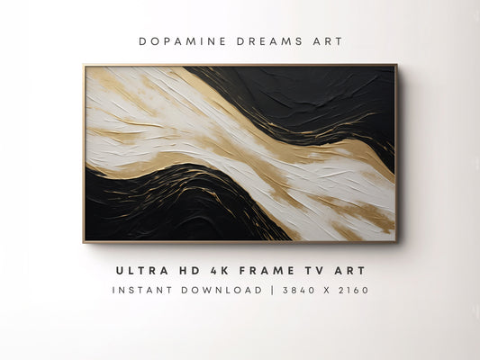 Black & White Abstract Frame TV Art
