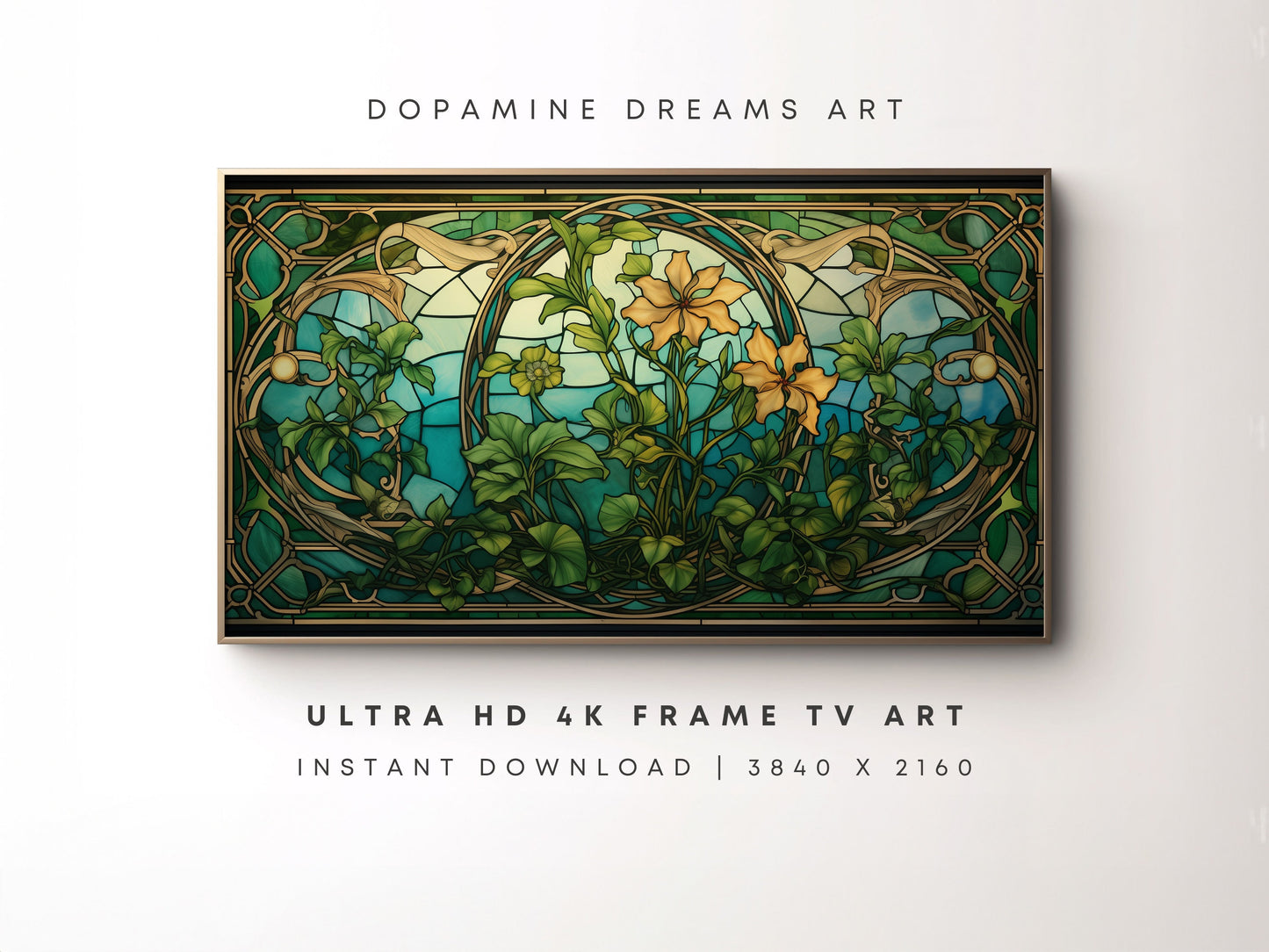 St. Patrick's Day Stained Glass Frame TV Art