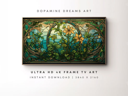 St. Patrick's Day Stained Glass Frame TV Art