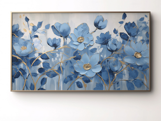 Blue Florals TV Art