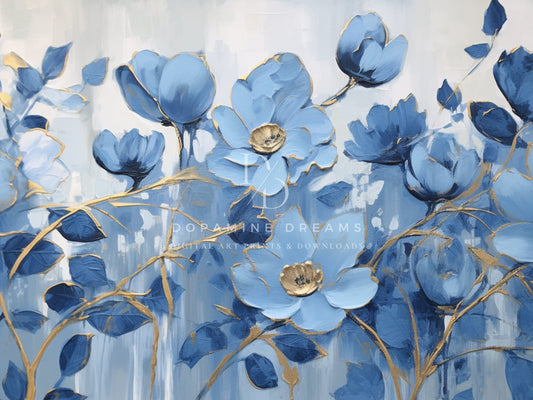 Blue Florals TV Art
