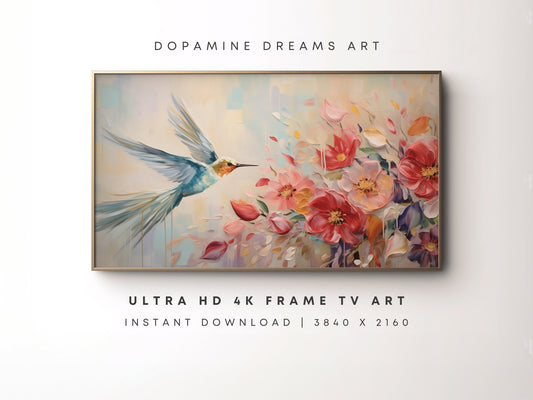 Hummingbird Spring Frame TV Art