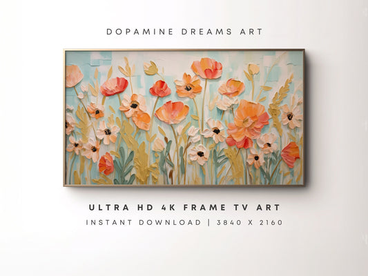 Boho Floral Frame TV Art